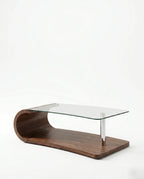 Sculptural Bentwood & Glass Asymmetrical Center Table Arris Concepts