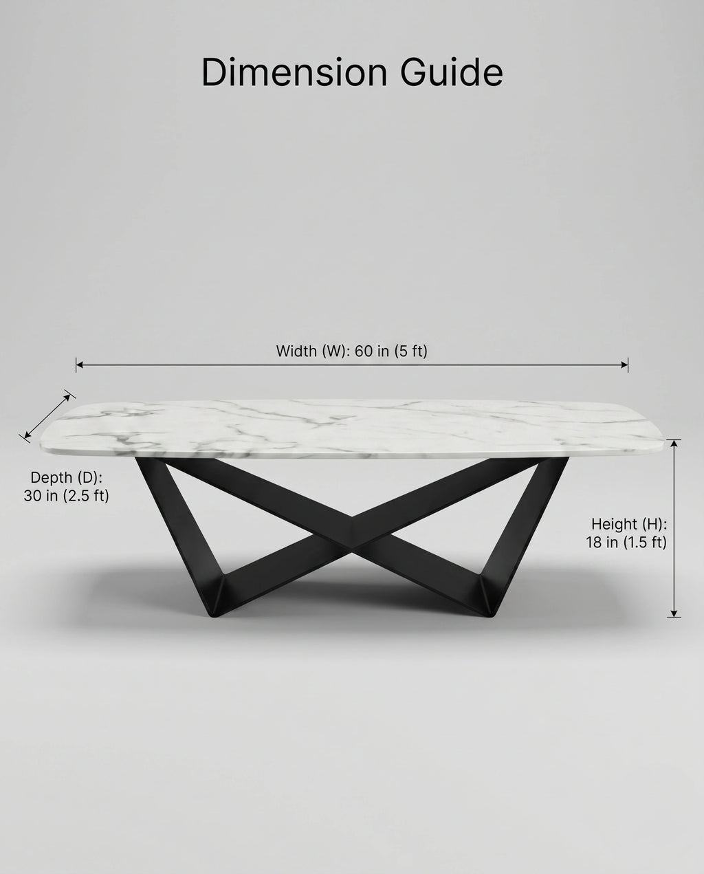 Sculptural X-Base White Marble Center Table Arris Concepts