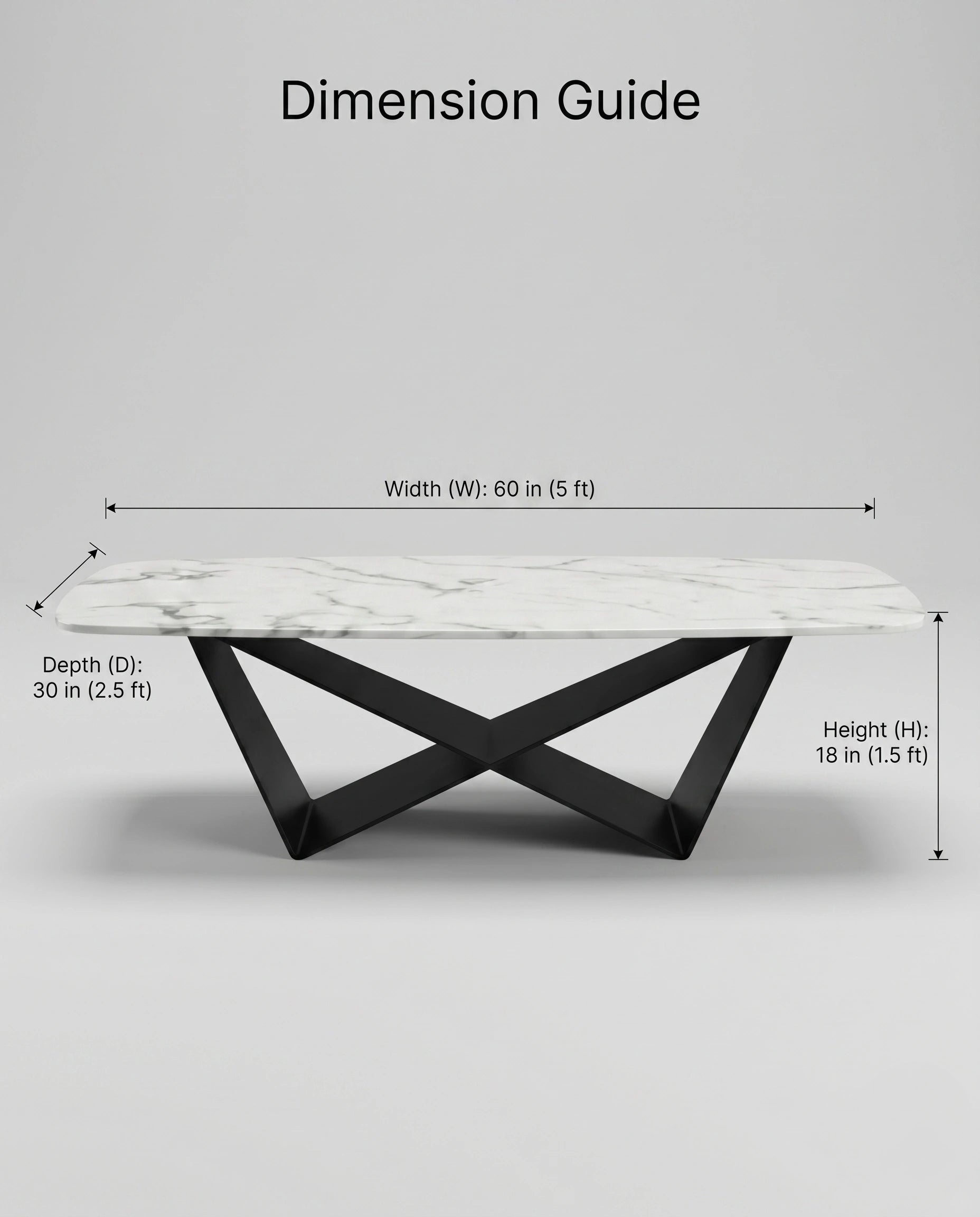 Sculptural X-Base White Marble Center Table Arris Concepts