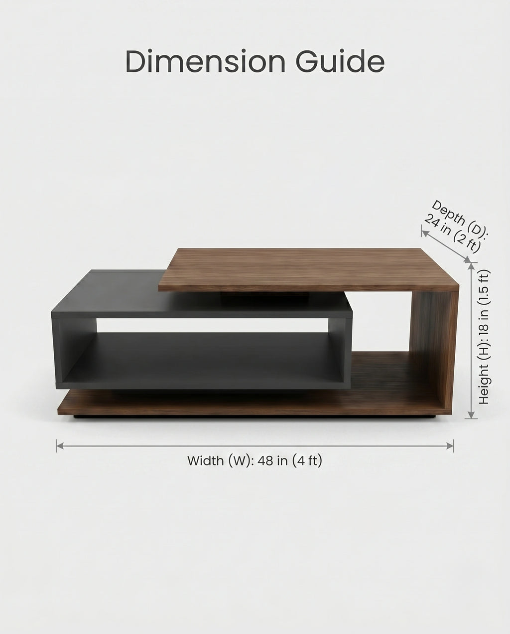 Architectural Tiered Two-Tone Modular Center Table Arris Concepts