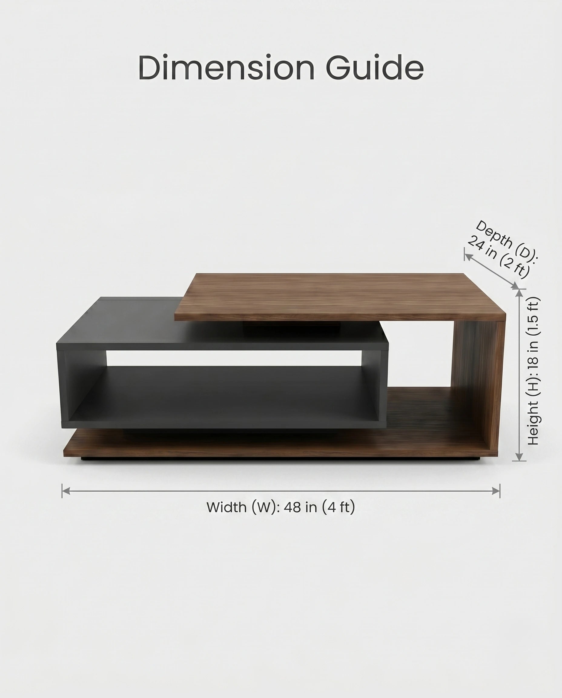 Architectural Tiered Two-Tone Modular Center Table Arris Concepts