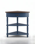 Classic Two-Tone Navy Blue Corner Side Table Arris Concepts
