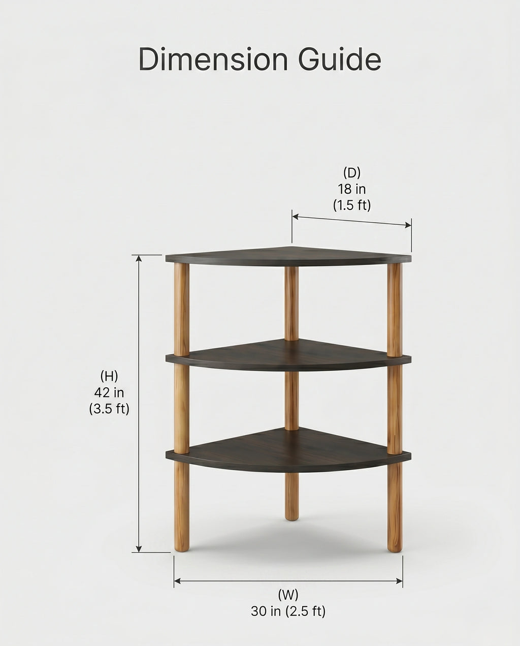 Minimalist Two-Tone 3-Tier Corner Side Table Arris Concepts