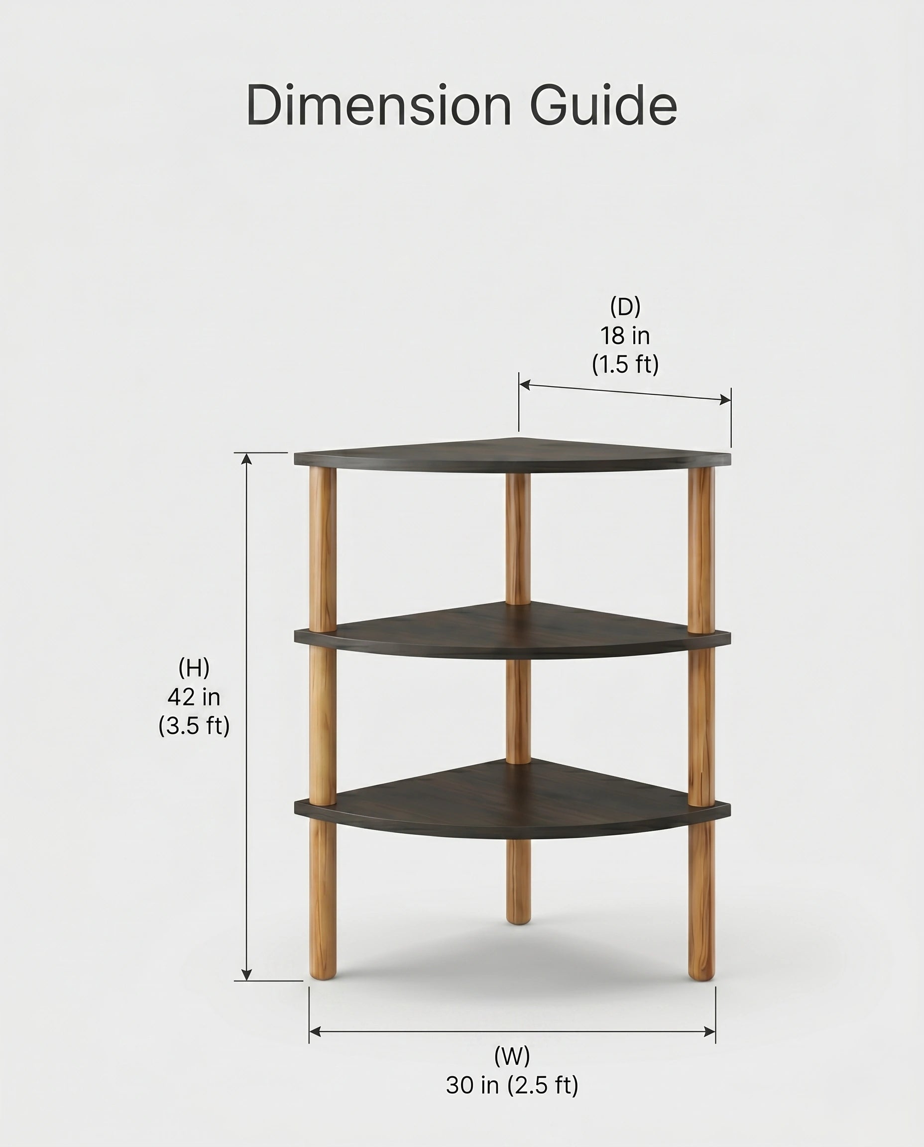 Minimalist Two-Tone 3-Tier Corner Side Table Arris Concepts