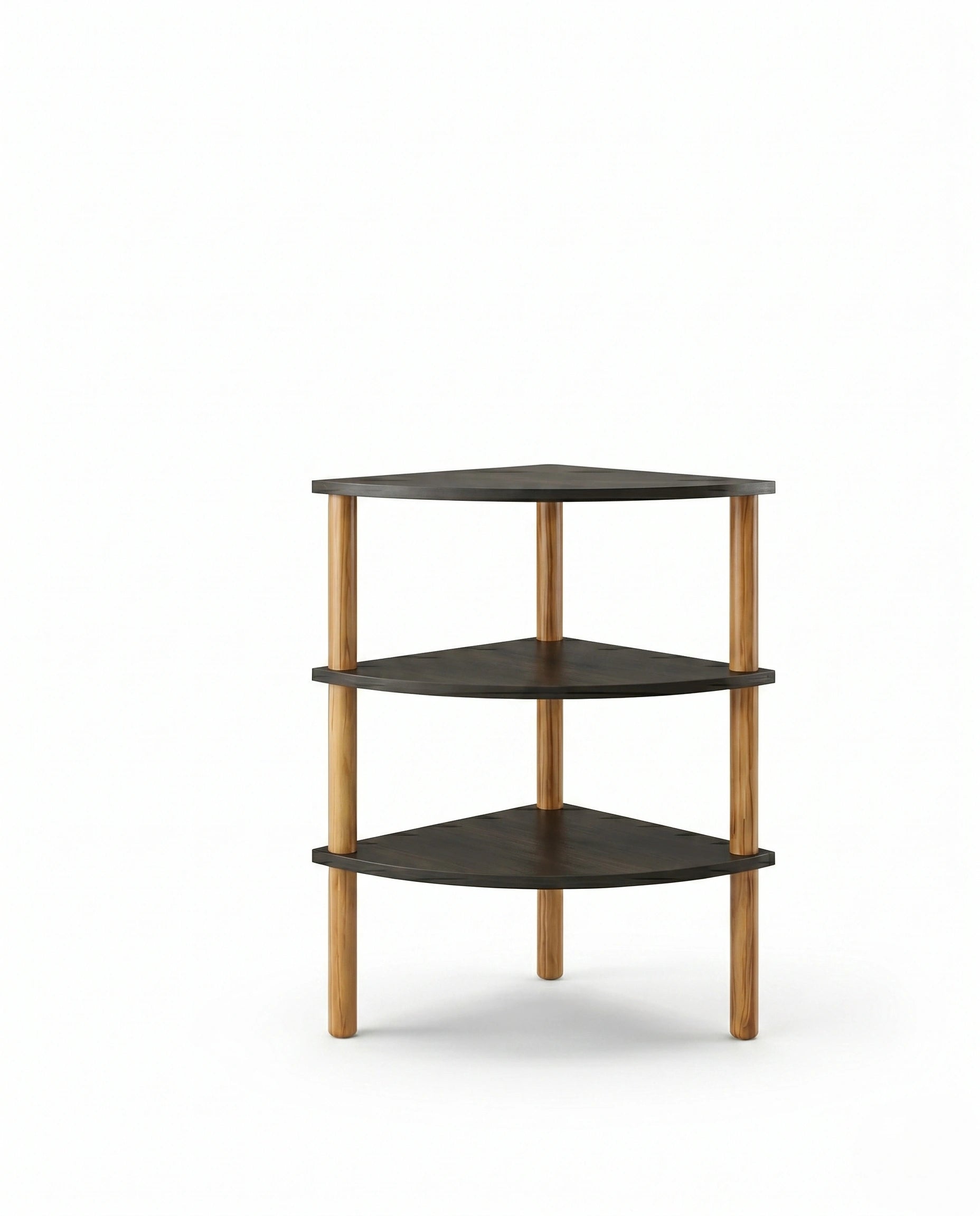 Minimalist Two-Tone 3-Tier Corner Side Table Arris Concepts