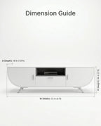 Modern Curved White Capsule TV Ledge & Media Console Arris Concepts