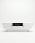 Modern Curved White Capsule TV Ledge & Media Console Arris Concepts