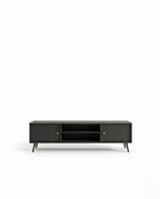 Mid-Century Matte Black TV Ledge & Media Console Arris Concepts