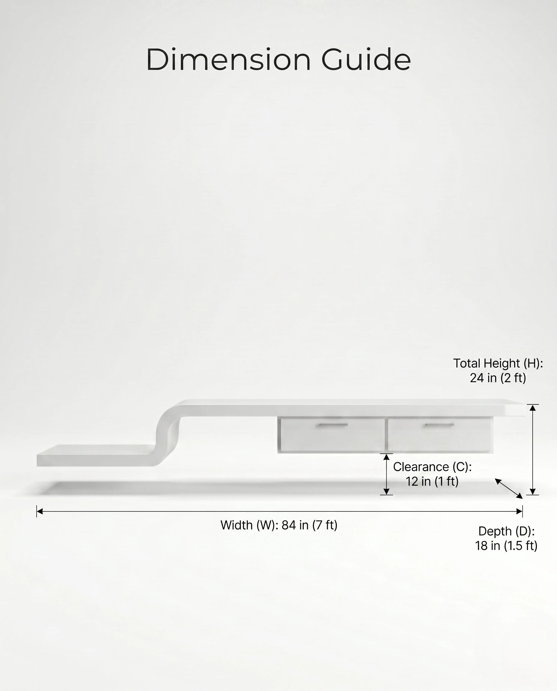 Ultra-Long Minimalist White TV Ledge & Console Arris Concepts