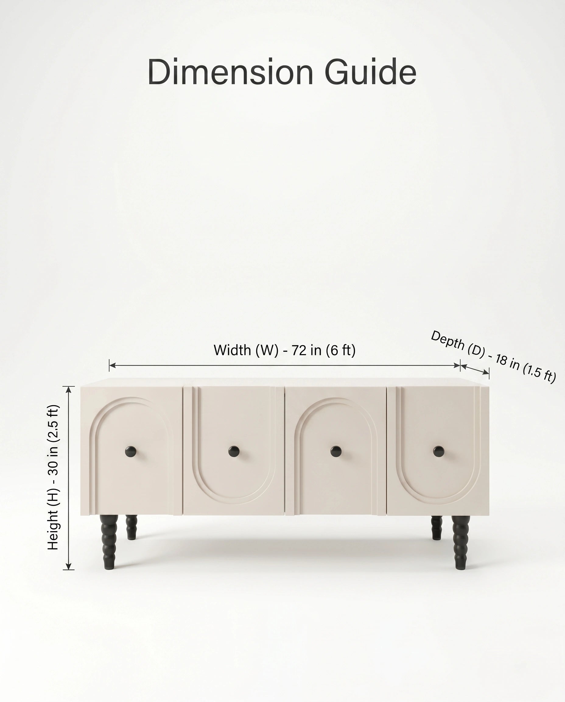Post-Modern Arched Cream & Black Console Table Arris Concepts