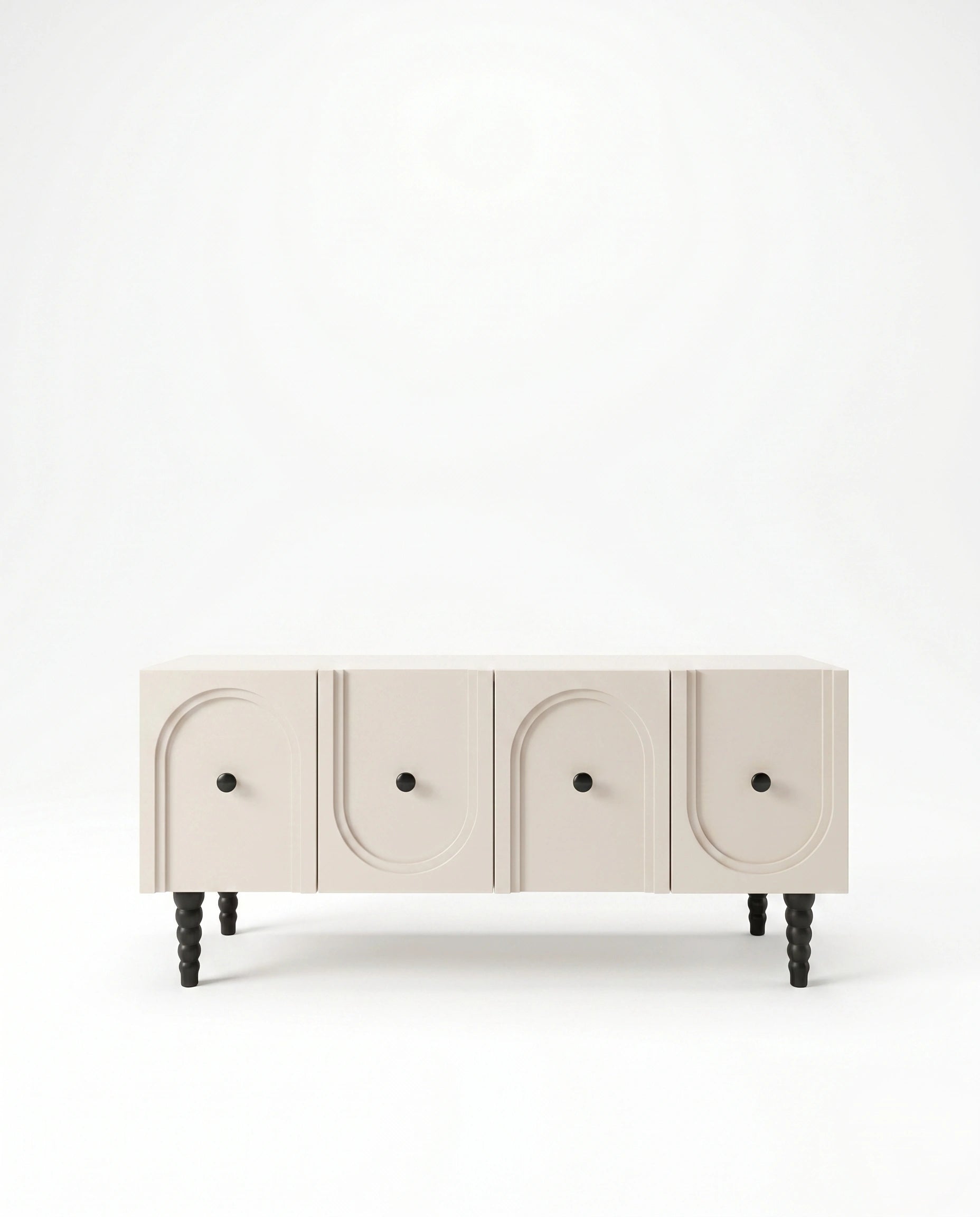 Post-Modern Arched Cream & Black Console Table Arris Concepts