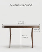 Organic Walnut Minimalist Pill-Shaped Console Table Arris Concepts