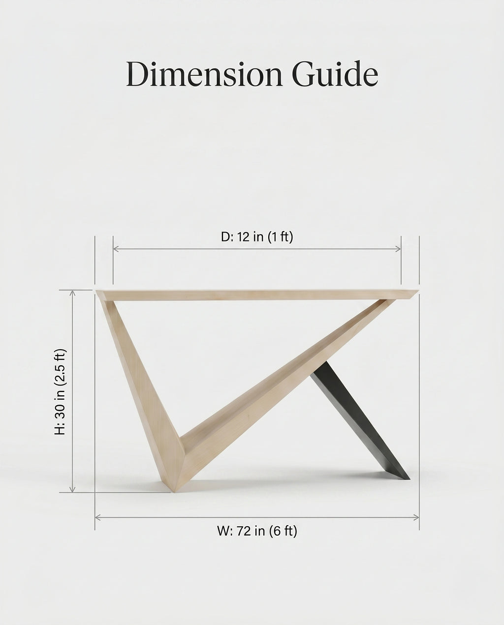 Architectural Geometric Light Wood Console Table Arris Concepts