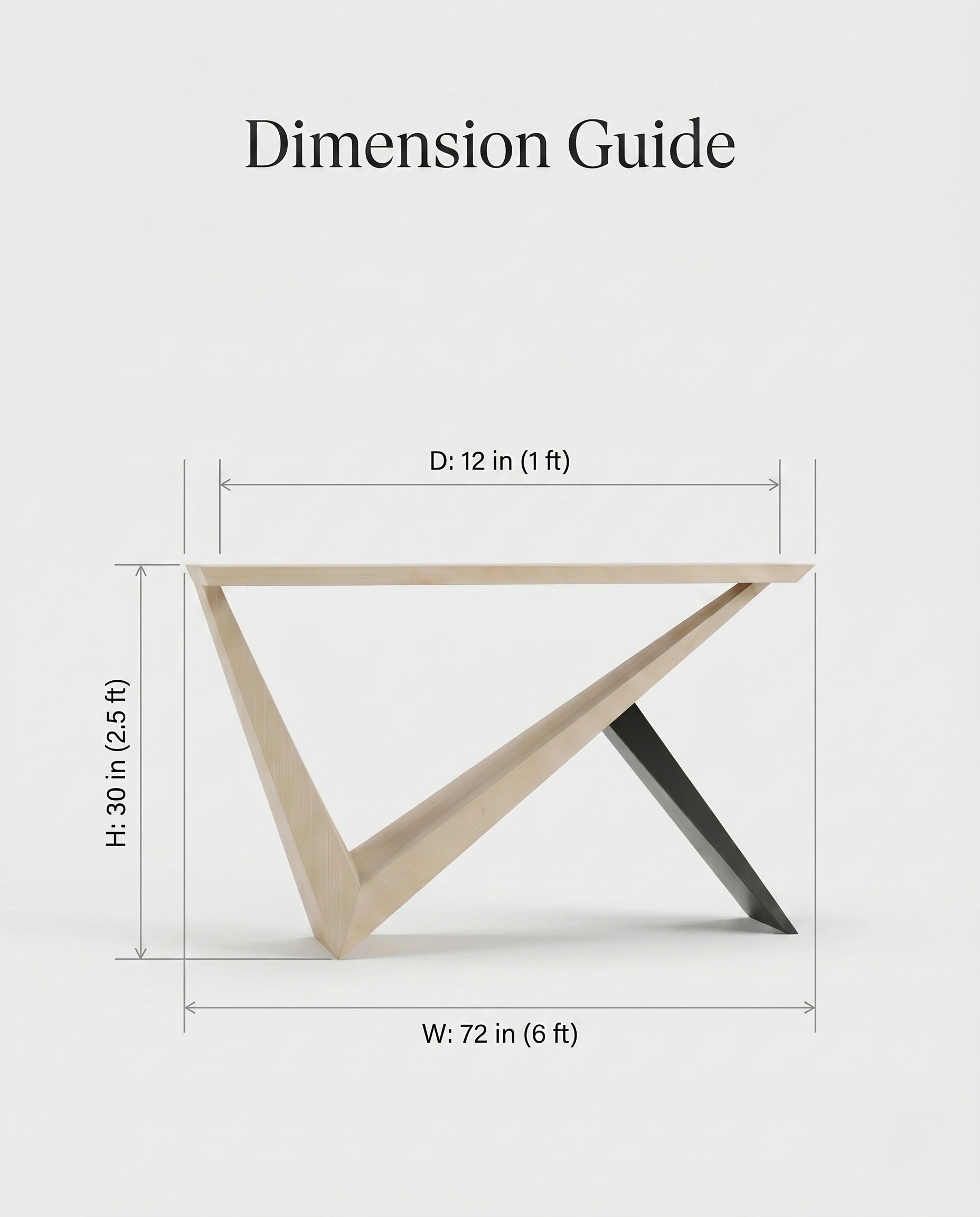Architectural Geometric Light Wood Console Table Arris Concepts