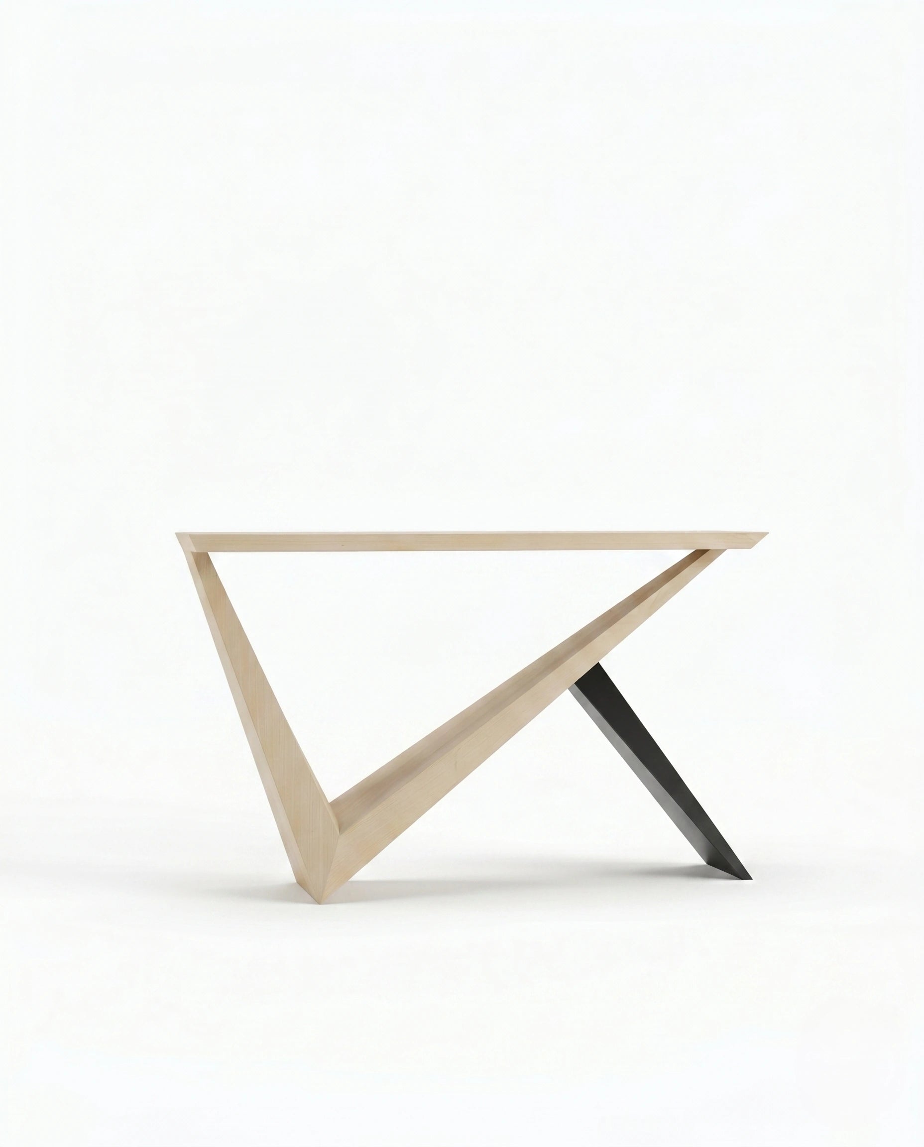 Architectural Geometric Light Wood Console Table Arris Concepts