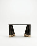 Art Deco Black Marble & Gold Geometric Console Table Arris Concepts