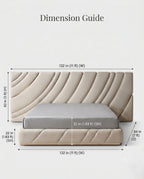Extended Asymmetrical Channel Tufted Cream Platform Bed Arris Concepts