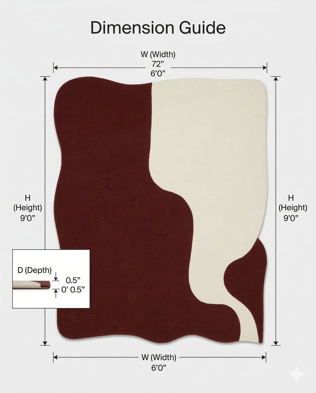 Masterfully crafted premium asymmetrical floor rug in a modern living room by Arris Concepts