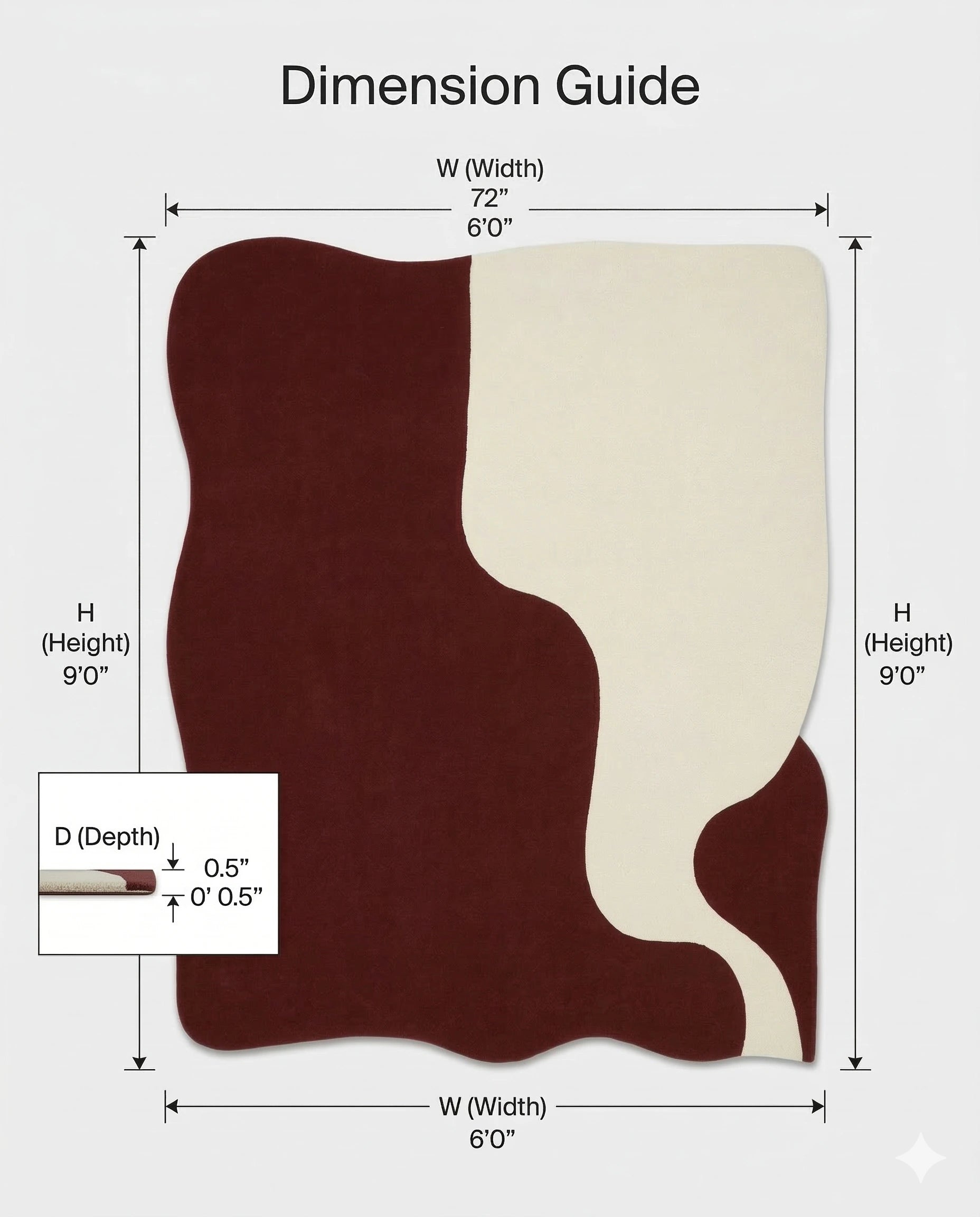 Masterfully crafted premium asymmetrical floor rug in a modern living room by Arris Concepts