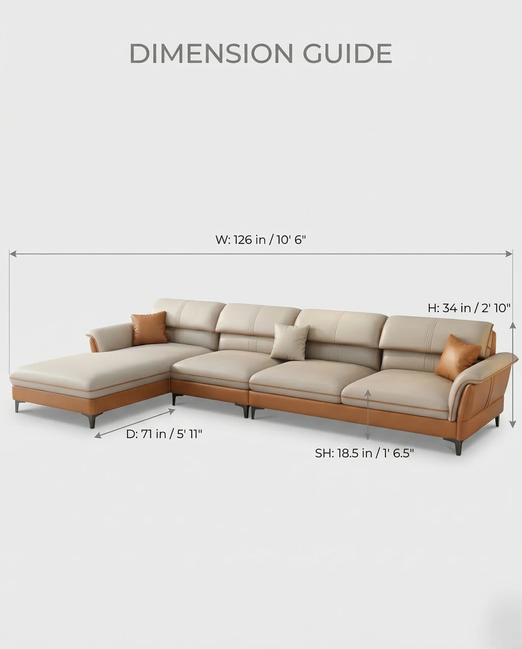 Beautiful premium modern L shaped leather couch crafted by Arris Concepts Luxury Pvt. Ltd.