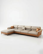 Beautiful premium modern L shaped leather couch crafted by Arris Concepts Luxury Pvt. Ltd.