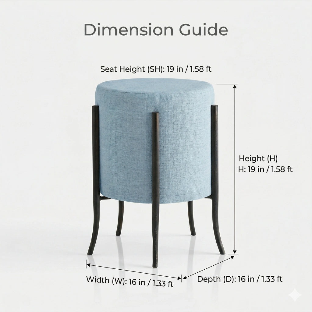 Beautiful premium modern round accent stool crafted by Arris Concepts Luxury Pvt. Ltd.