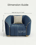 Beautiful premium blue velvet quilted armchair crafted by Arris Concepts Luxury Pvt. Ltd.