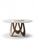 Beautiful premium round onyx dining table crafted by Arris Concepts Luxury Pvt. Ltd.