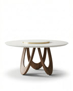 Beautiful premium round onyx dining table crafted by Arris Concepts Luxury Pvt. Ltd.