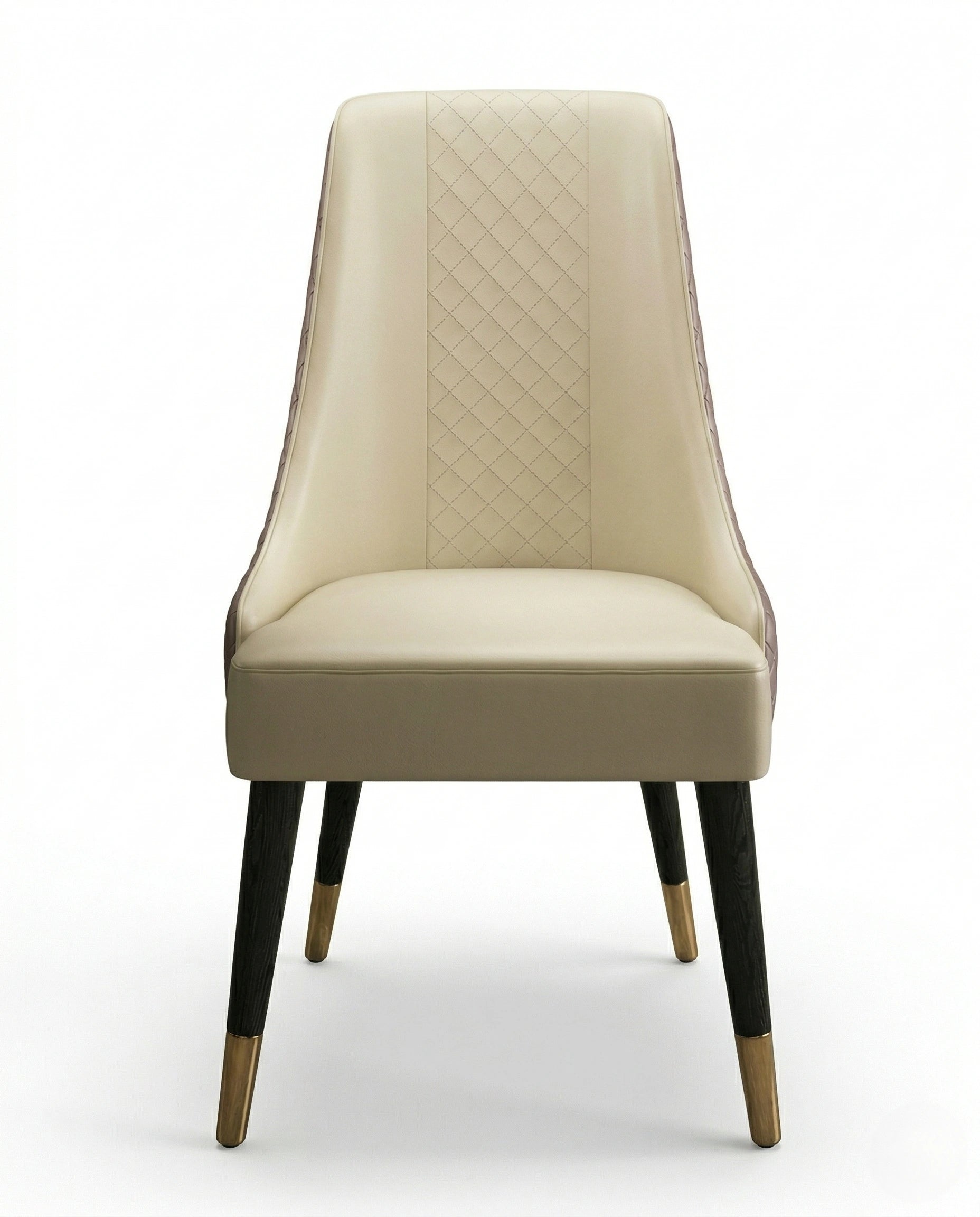 Beautiful premium cream real leather dining chair crafted by Arris Concepts Luxury Pvt. Ltd.