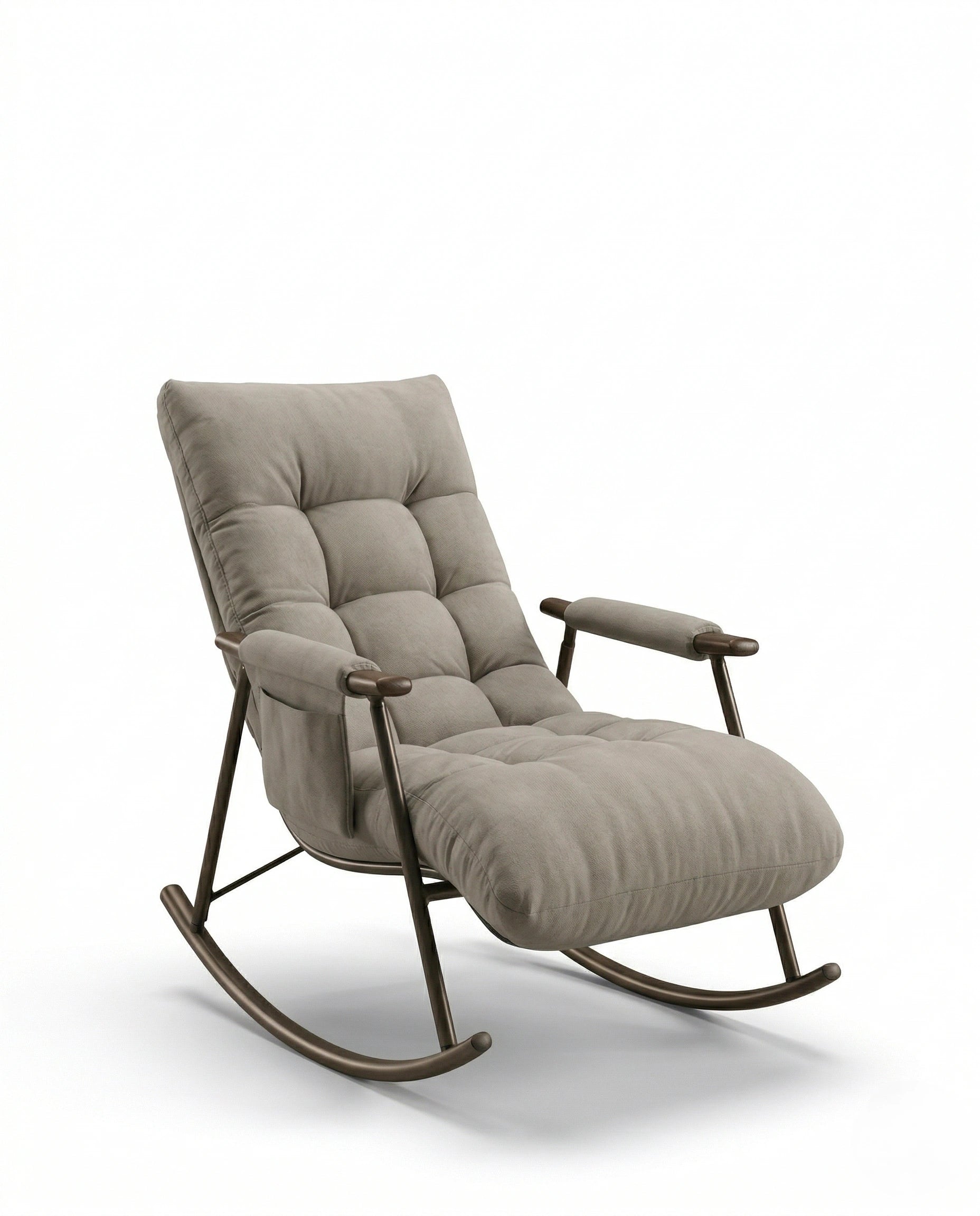 High-end living room seating and premium grey modern rocking chair crafted by Arris Concepts Luxury Pvt. Ltd.