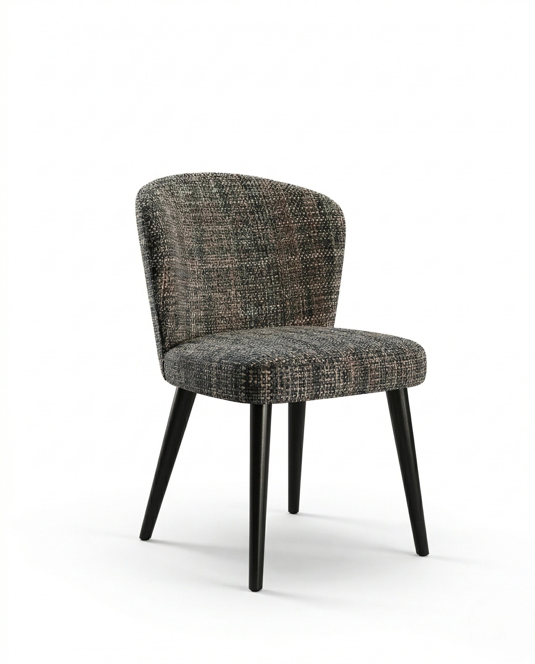 High-end fabric dining room chair and premium textured woven dining chair crafted by Arris Concepts Luxury Pvt. Ltd.