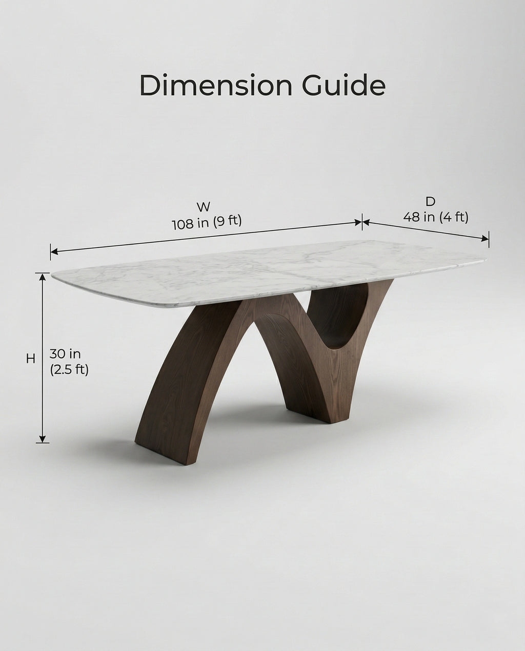Handcrafted 8 seater marble sculptural wood dining table by Arris Concepts Luxury.