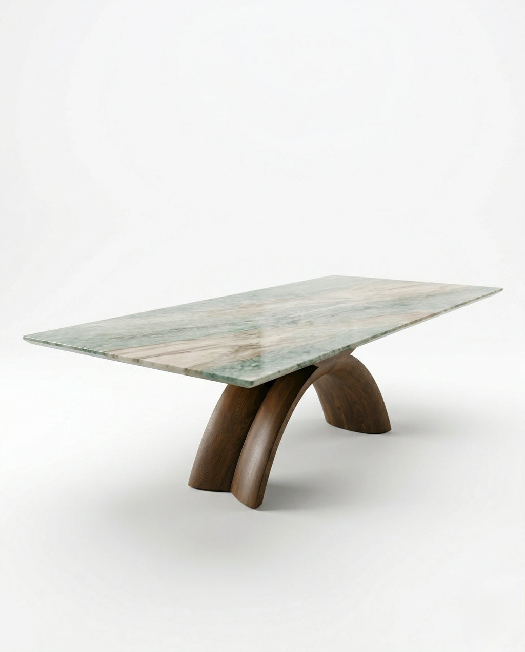 Artisanal 10 seater exotic green marble dining table for luxury interiors by Arris Concepts Luxury.