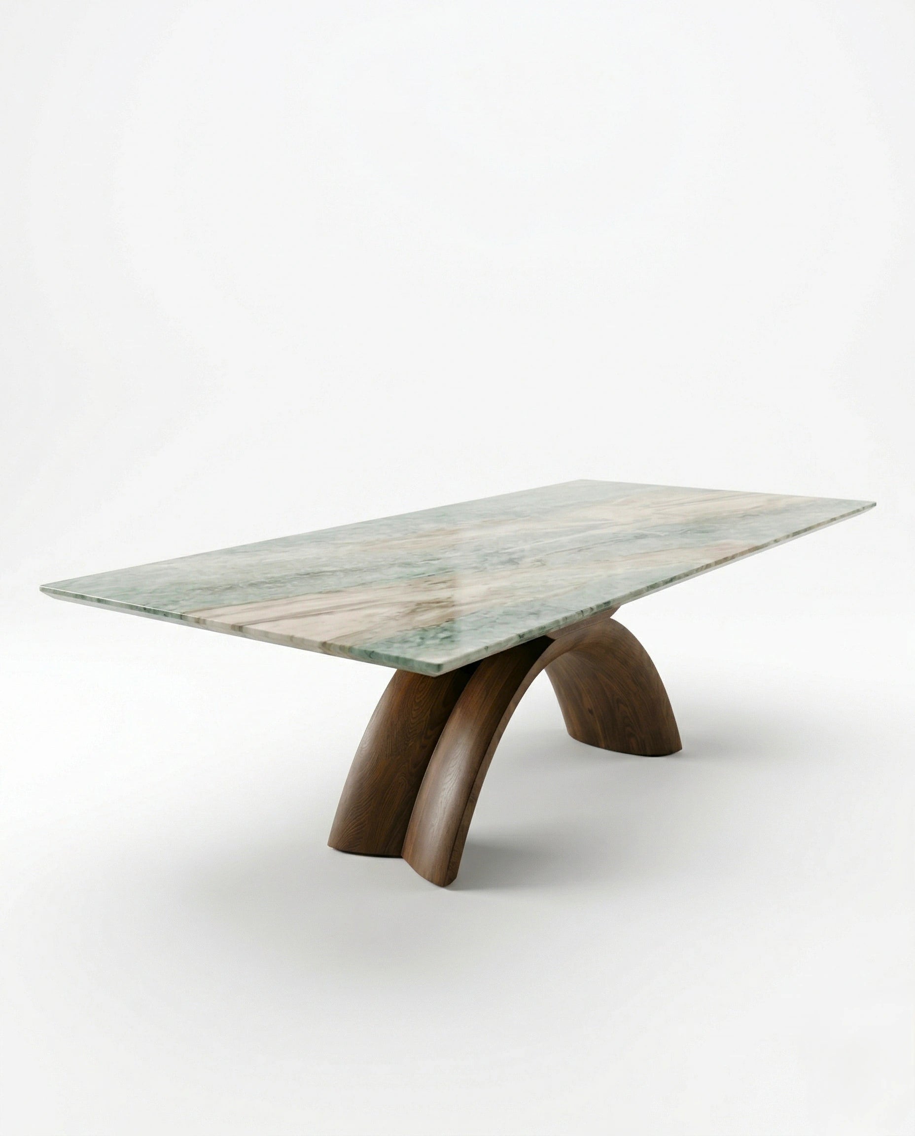 Artisanal 10 seater exotic green marble dining table for luxury interiors by Arris Concepts Luxury.