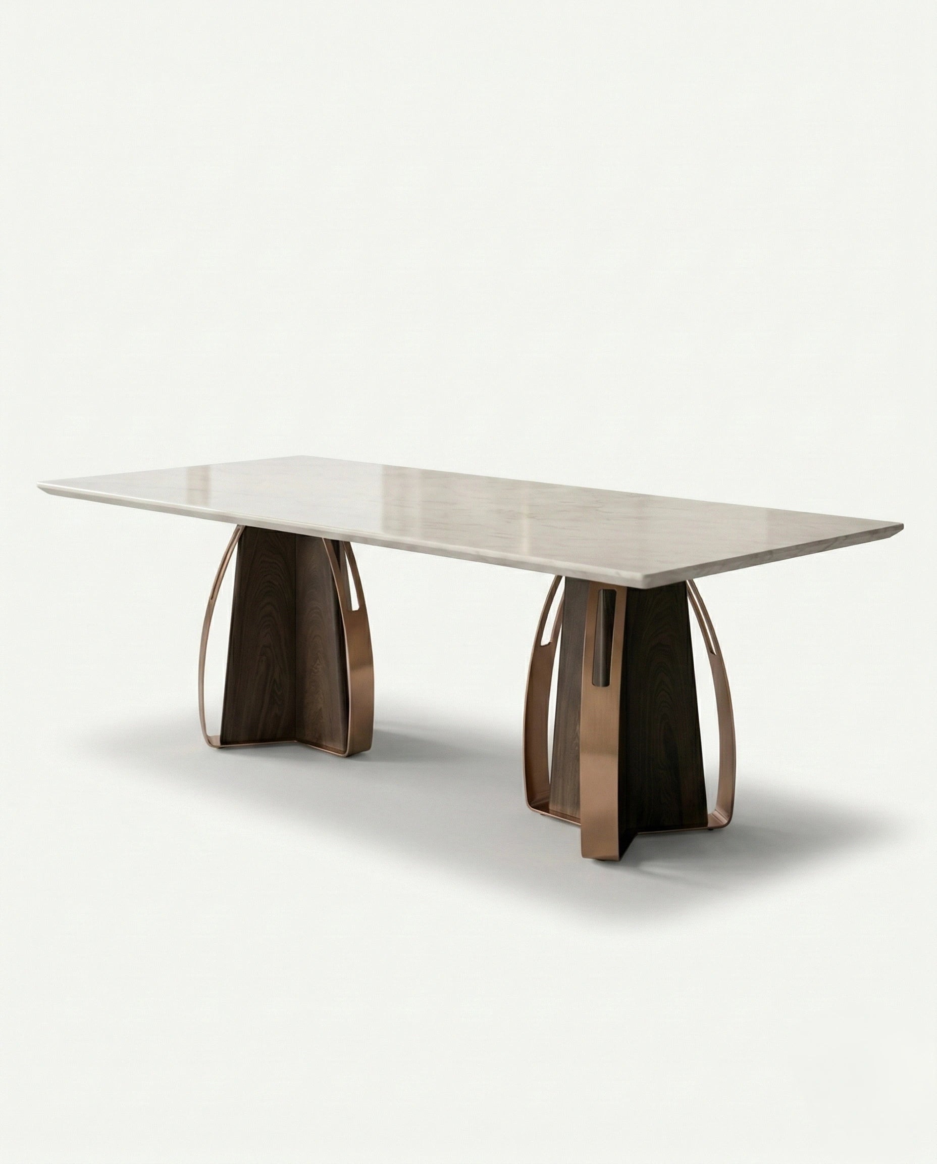Architectural 10-Seater Marble & Brass Dining Table Arris Concepts