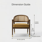 Mid-Century Cane & Velvet Accent Chair Arris Concepts