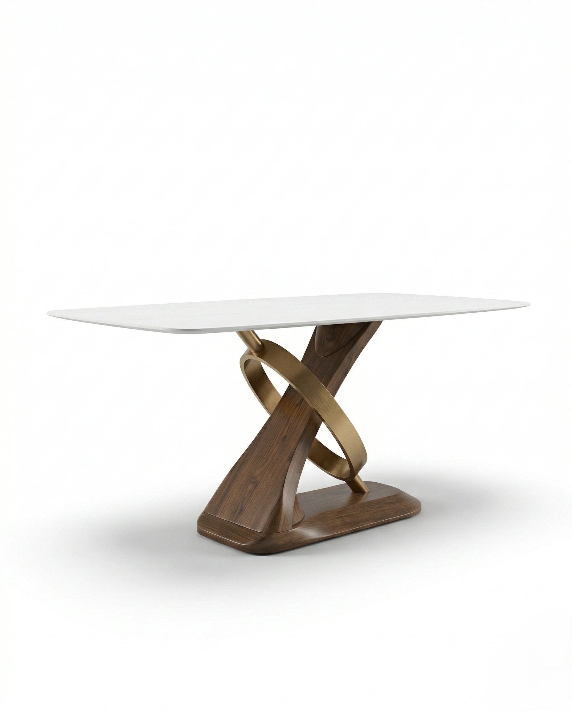 Sculptural 8-Seater Onyx & Brass Dining Table Arris Concepts