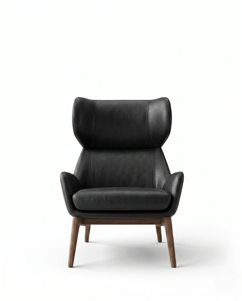 ACL Modern Black Leather Wingback Lounge Chair Arris Concepts