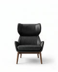 ACL Modern Black Leather Wingback Lounge Chair Arris Concepts