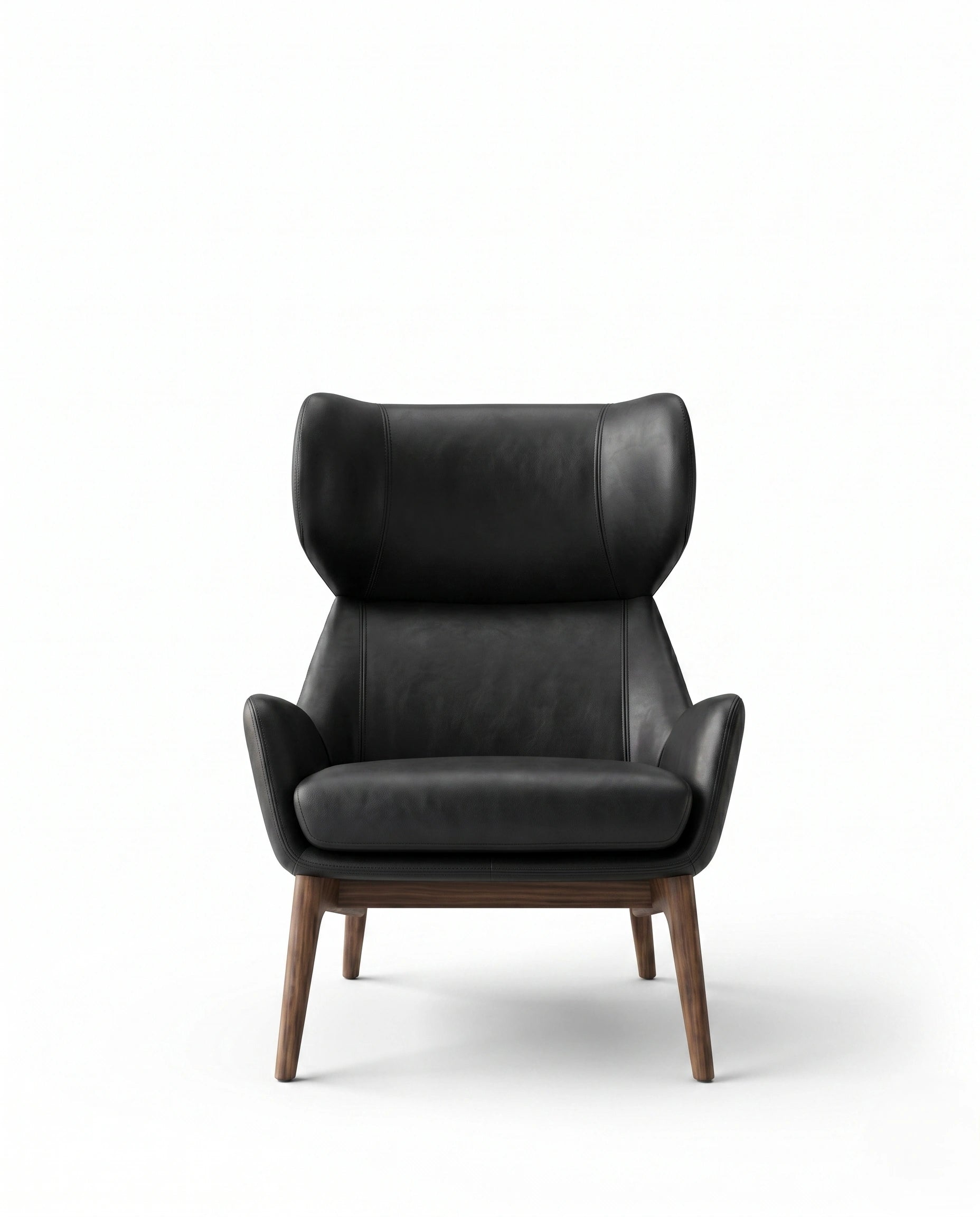 ACL Modern Black Leather Wingback Lounge Chair Arris Concepts