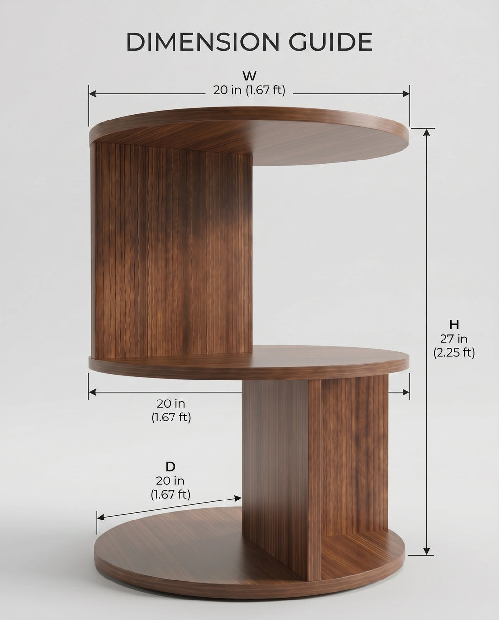 Architectural Walnut Tiered Corner Table Arris Concepts
