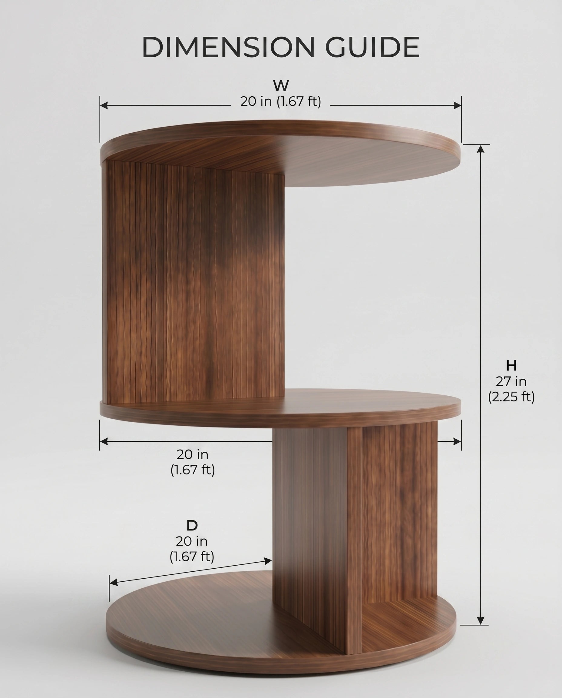 Architectural Walnut Tiered Corner Table Arris Concepts