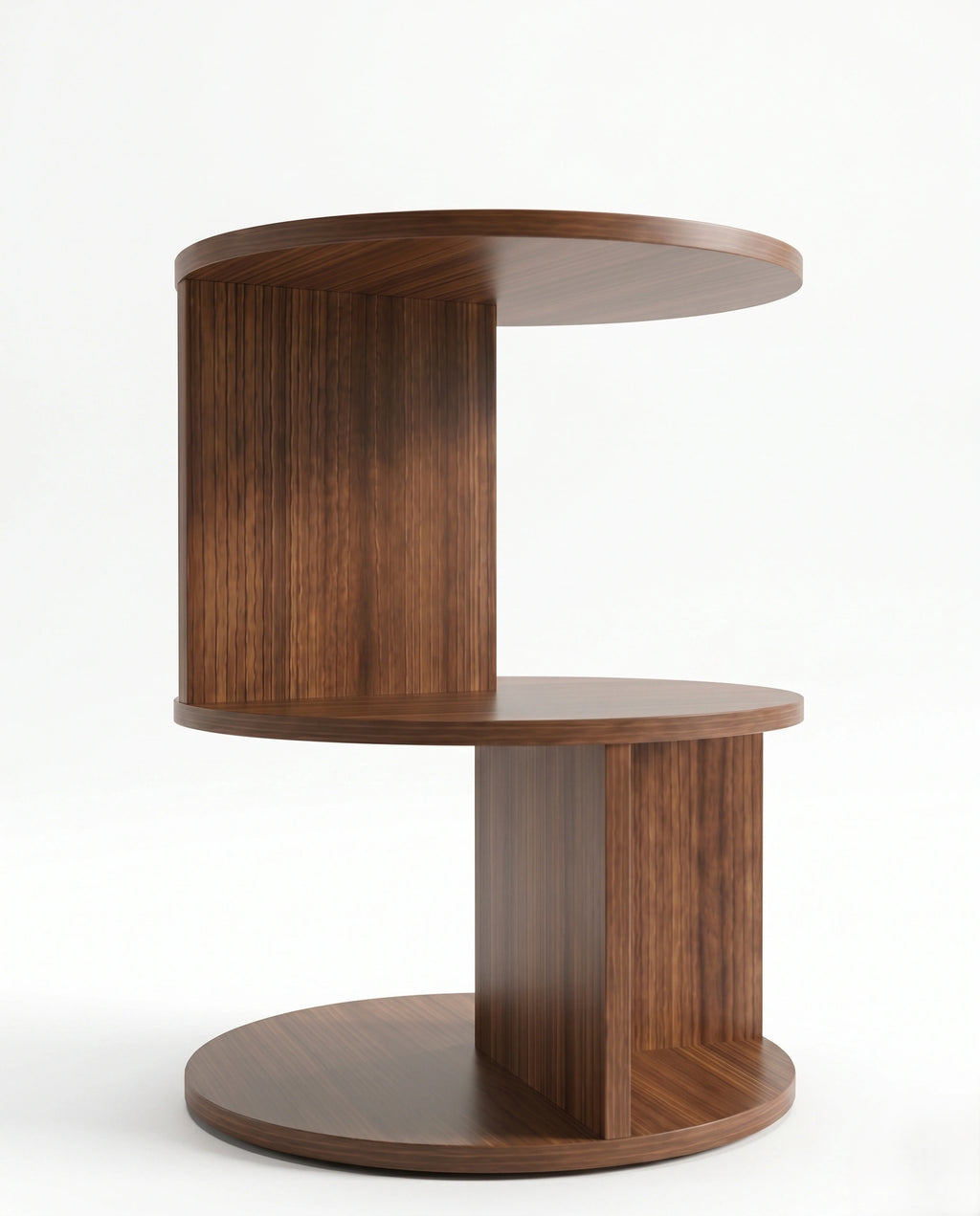 Architectural Walnut Tiered Corner Table Arris Concepts