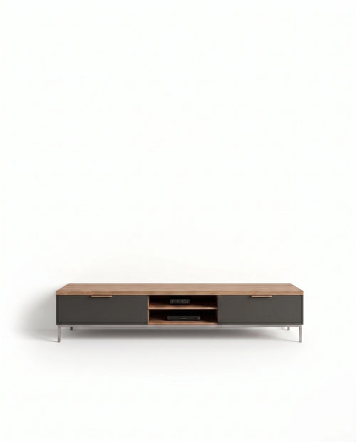 72-Inch Minimalist Wood & Charcoal TV Console Arris Concepts