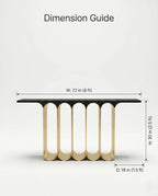Architectural Black Marble & Brass Ribbon Console Table Arris Concepts