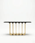 Architectural Black Marble & Brass Ribbon Console Table Arris Concepts
