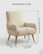 Masterfully crafted modern upholstered accent chair with oak legs by ACL