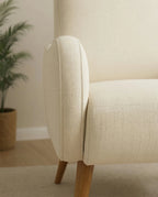 Masterfully crafted modern upholstered accent chair with oak legs by ACL