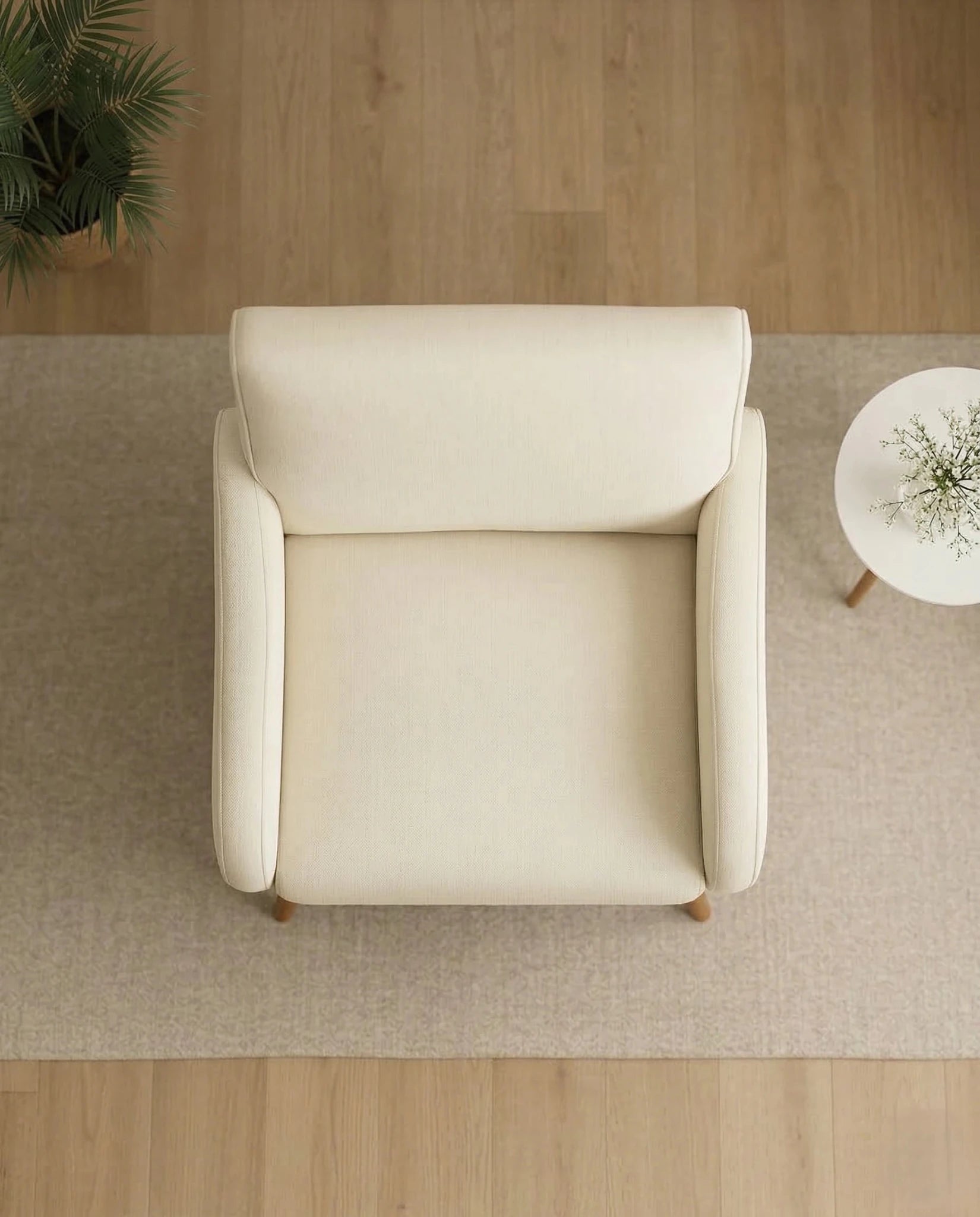 Masterfully crafted modern upholstered accent chair with oak legs by ACL